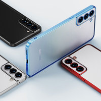 Luksusowe poszycie kwadratowe ramki silikonowe przezroczyste etui do Samsung Galaxy S21 FE S21 S22 Ultra S21 Plus Coque wyczyść tylna okładka 1